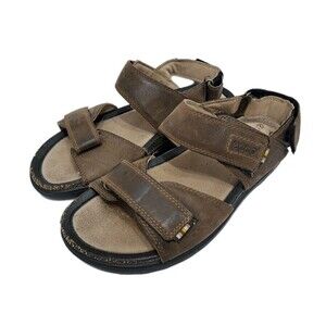 Ecco Cosmo Men’s 9-9.5 Brown Leather Adjustable Slingback Strap Sandals 43